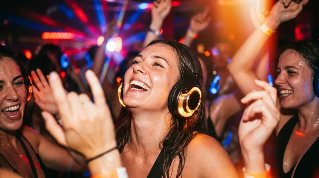 kobieta na silent disco